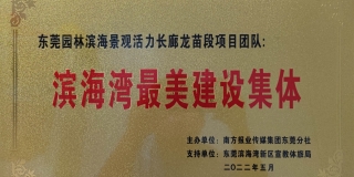 喜報(bào)丨東莞園林榮獲“濱海灣最美建設(shè)集體”殊榮